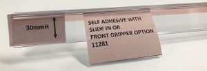 Data Strips 30H X 890L mm CLEAR with Gripper