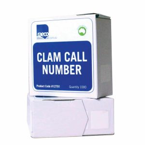 CLAM CALL NUMBER LABELS 19 H X 19 W MM PKT 1000