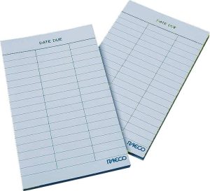 Library Book Date Due Slips – 3 Column – Pkt 1000