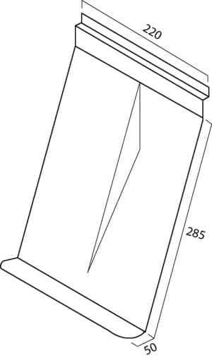 SLATWALL SHELF SLOPED DISPLAY CLEAR ACRYLIC 220Wx285Hx50mm