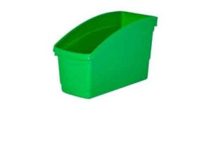 Green Library Book Storage Tub – Slim Plastic