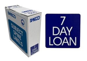 Coloured Printed Spine Labels 19H X 19W mm 7 DAY LOAN/PKT 500
