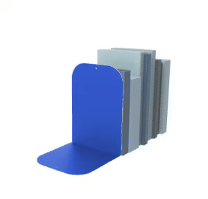 BOOKEND STEEL LARGE [PK=10] 200 H X 140 W X 145 D MM BRIGHT BLUE