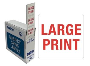 RED&WHITE PRINTED SPINE LABEL 19 H X 19 W MM LARGE PRINT/PKT 500