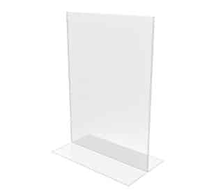 SIGN HOLDER DOUBLE SIDED A5 – ACRYLIC 210 H X 150 W X 80 D MM