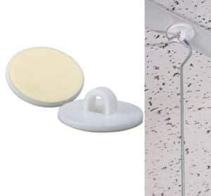 HANGING BUTTON ROUND WHITE ADHERES TO CEILING PKT 10