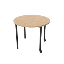 1200 DIA ROUND TABLE BLACK PC ROCK MAPLE TOP