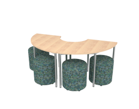 POD OTTOMAN HALF SET WITH POD TABLE